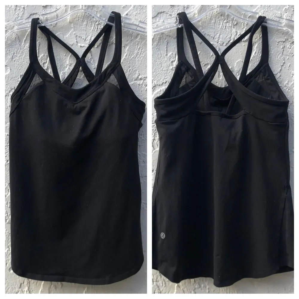 LULULEMON Black Racerback Tank Top Size 6